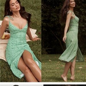 House of CB Mint Green Floral Midi Dress